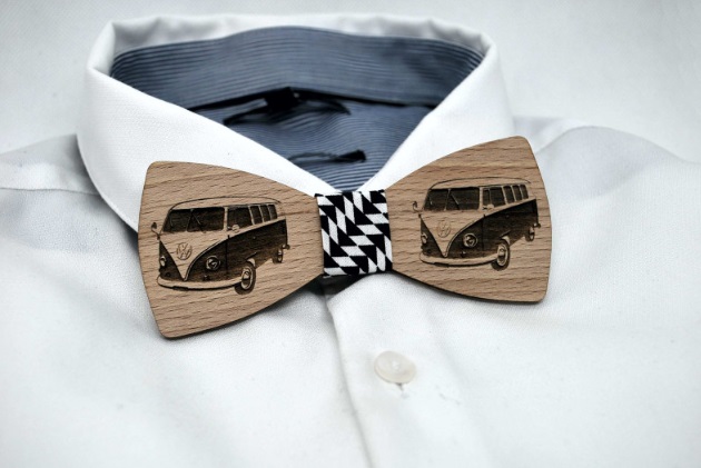 wooden bow tie